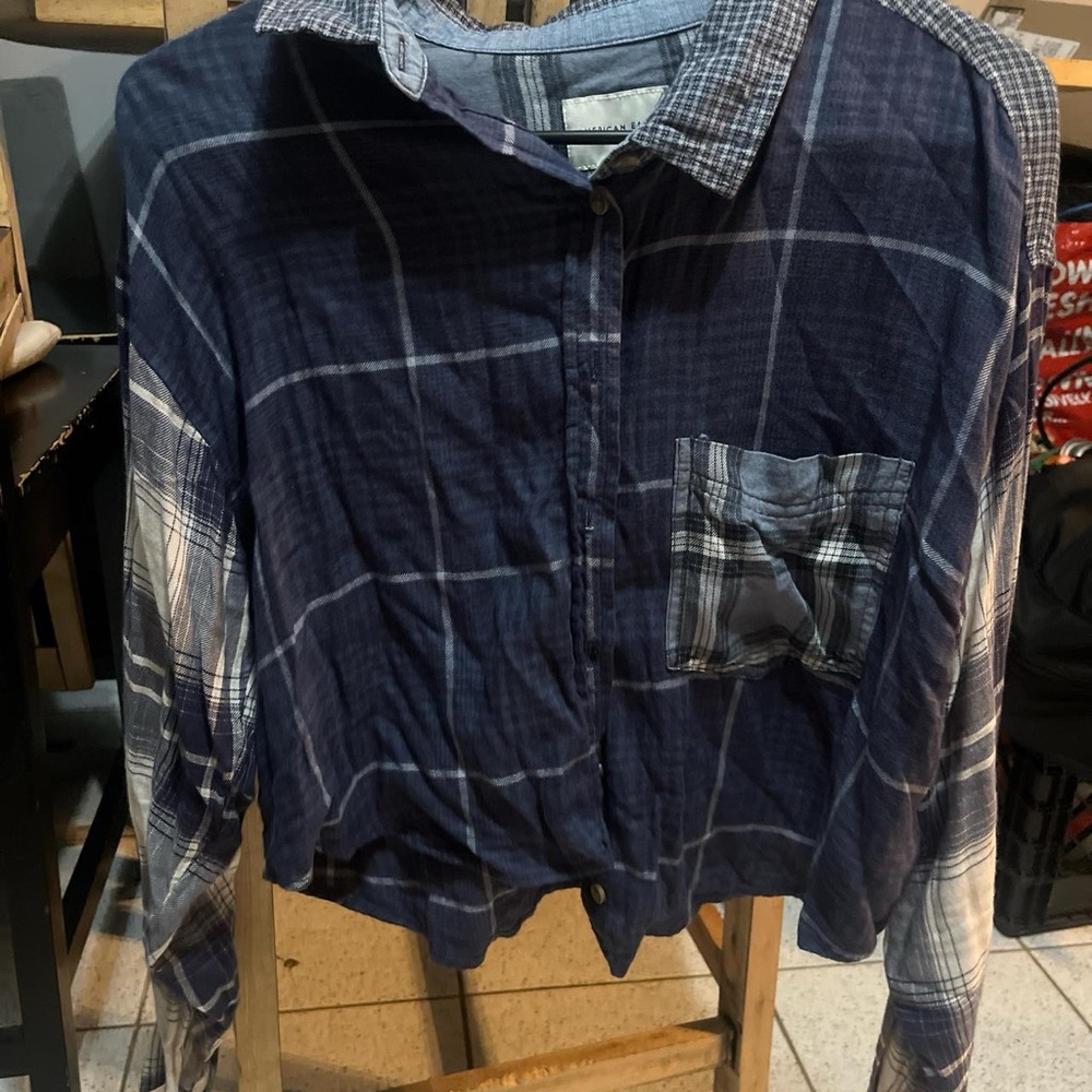 American Eagle Outfitters Blue Plaid Shirt